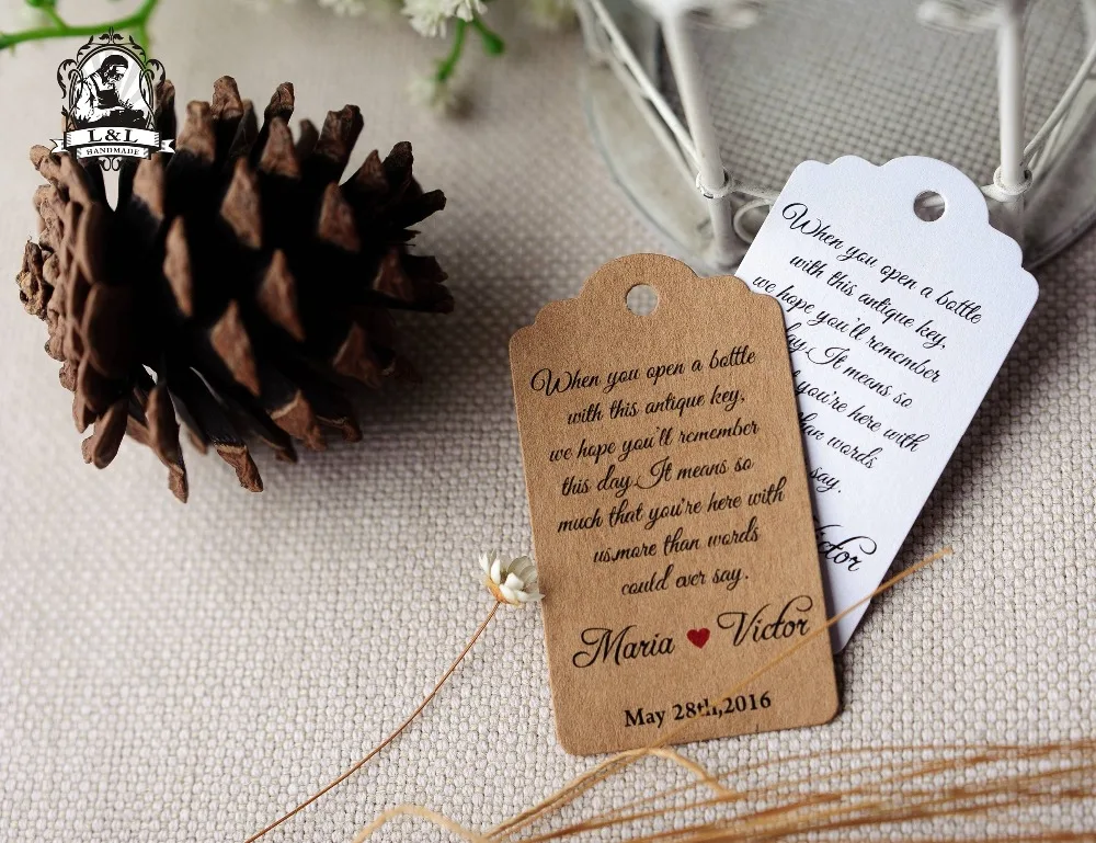 Günstige J1 200 stücke 3,5x6,2 cm papier label Label anpassung Literatur und kunst label danke tags personalisierte tag bachelorette tags