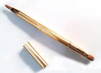 

Pro Double-headed Makeup Brush Retractable Lip Brush Eye Liner Eyeshadow Foundation Brush Make Up Cosmetics Gold Adjustable Tool