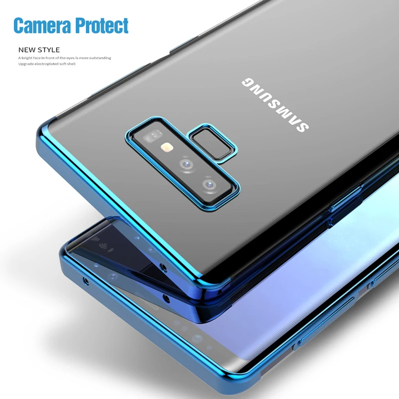 Чехол для Samsung Galaxy Note 9 окрашенная рамка Vpower кристально чистый мягкий чехол