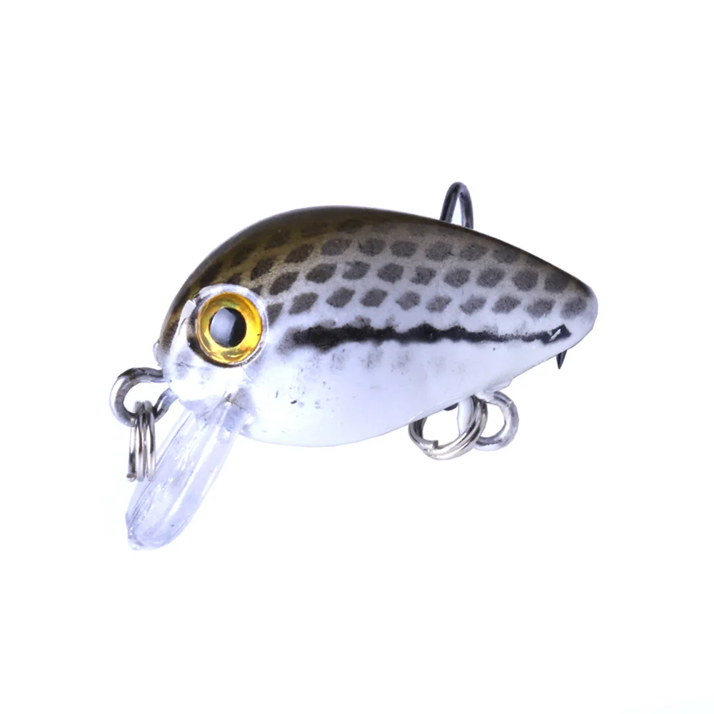 

1pcs Mini Crank Bait Fishing Lure 30mm 1.5g Hard Bait 3D Eyes Bass Fresh water hook diving perch wobblers
