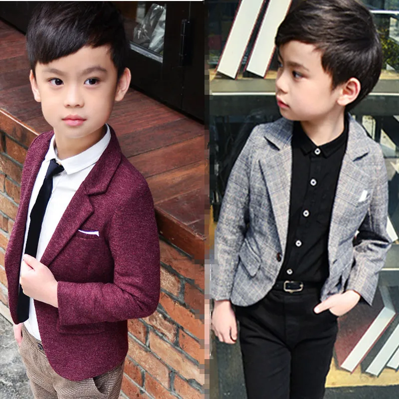 

2017 NEW Fashion Children Blazers Handsome Boys Coat Leisure Kids Suits 2-10Years Old Baby Prom Outerwear High Quality Clothes