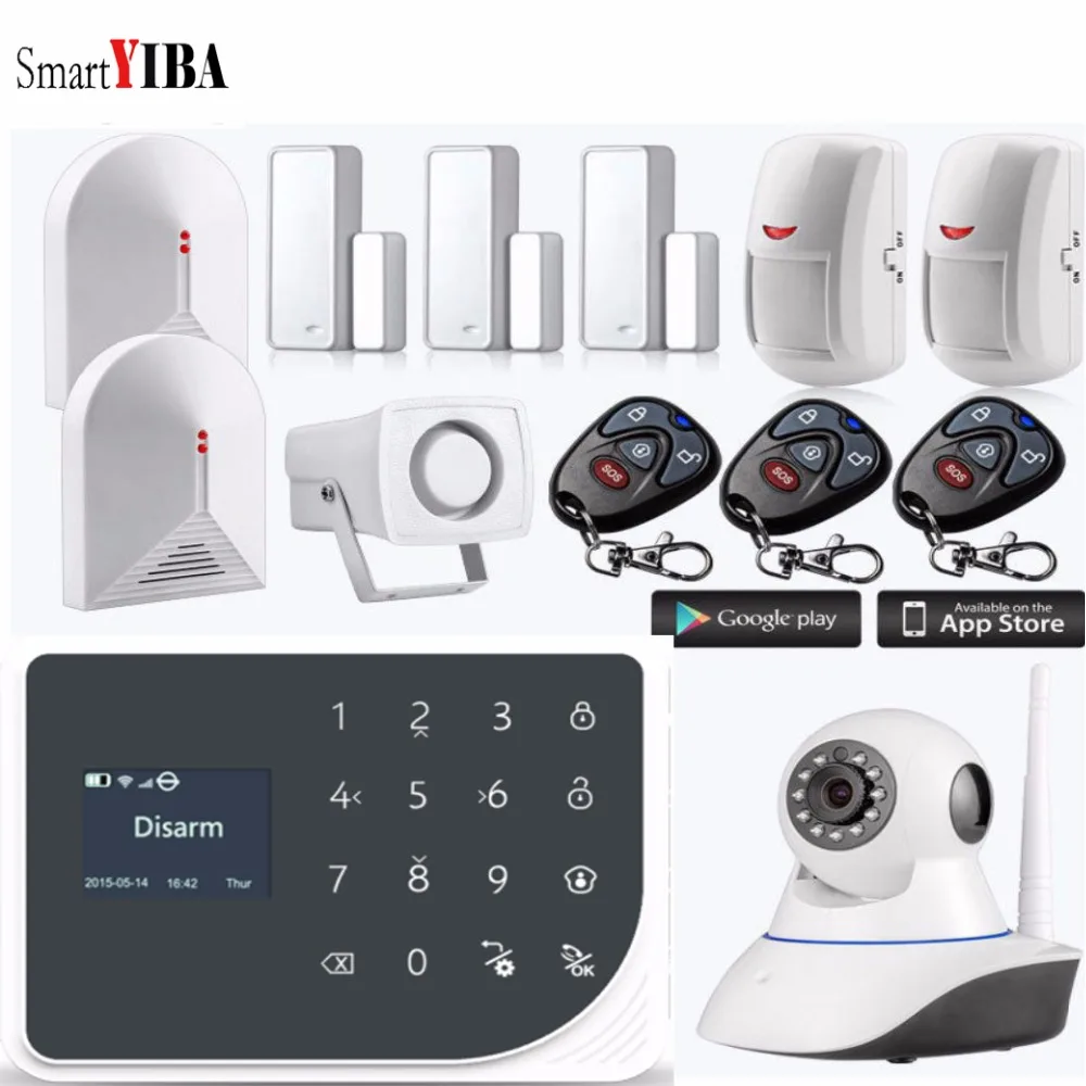 

SmartYIBA Smart WIFI GSM Home Security Burglar Alarm System Android IOS APP Control Spanish Russian English Nederland Voice
