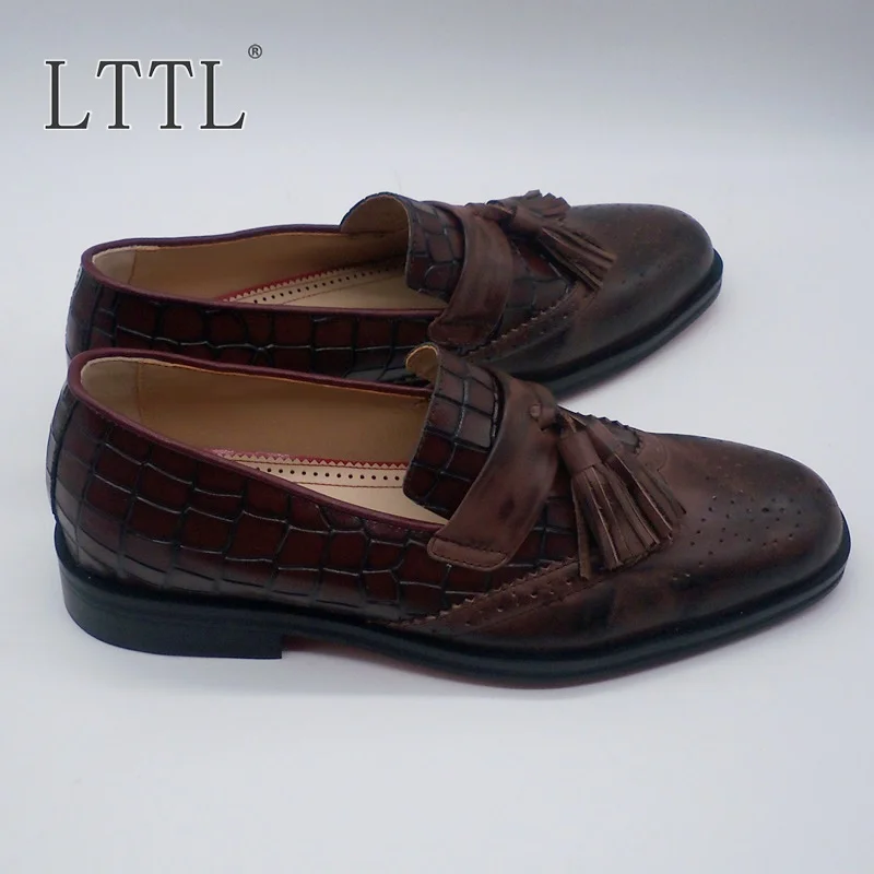 LTTL/коричневые лоферы с кисточками; мужская повседневная обувь высокого качества; дышащая мужская обувь; вечерние мужские туфли; zapatos hombre