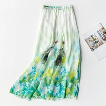 YOLANDA Paz Летние Новые Модные Винтажные богемные шифоновые юбки с цветочным принтом женские пляжные вечерние свободные Расклешенная юбка