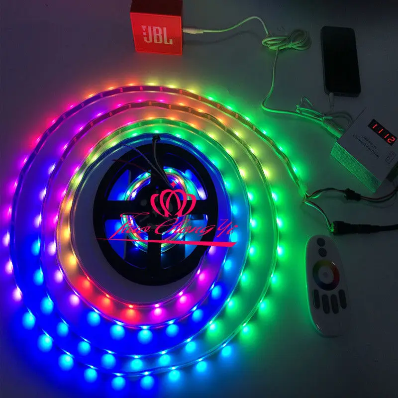 Ip67 plus Música Controlador plus Power 5 v Ws2812b Individualmente Endereçáveis Tira Conduzida Remoto 2 individually addressable led strip