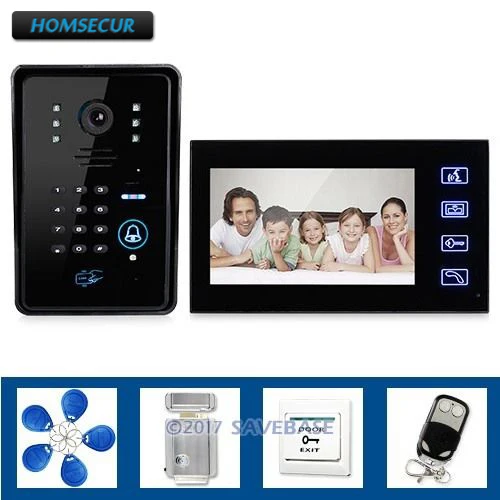 HOMSECUR Touch Key 7\ Video Door Phone System Wth IR Camera & Code Keypad E-locK Remote HOMSECUR Touch Key 7\ Video Door Phone System Wth IR Camera & Code Keypad E-locK Remote