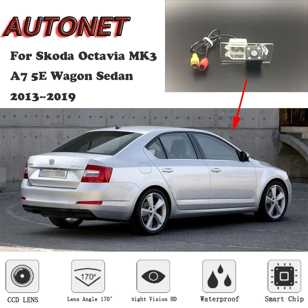 

AUTONET Backup Rear View camera For Skoda Octavia MK3 A7 5E Wagon Sedan 2013~2019/HD Night Vision/license plate camera