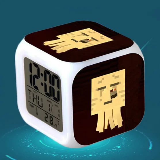 12 Новинка, сенсорный светильник, будильник Minecraft, светодиодный, мультяшная игра, фигурки, Звездные войны, Человек-паук, Бэтмен, Тор, игрушки, Coll - Цвет: 12