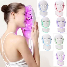 Светодиодный маска для лица 7 цветов светодиодный фотон для лица маска удаление морщин, акне Омоложение Кожи Лица Массажная косметическая маска для лица