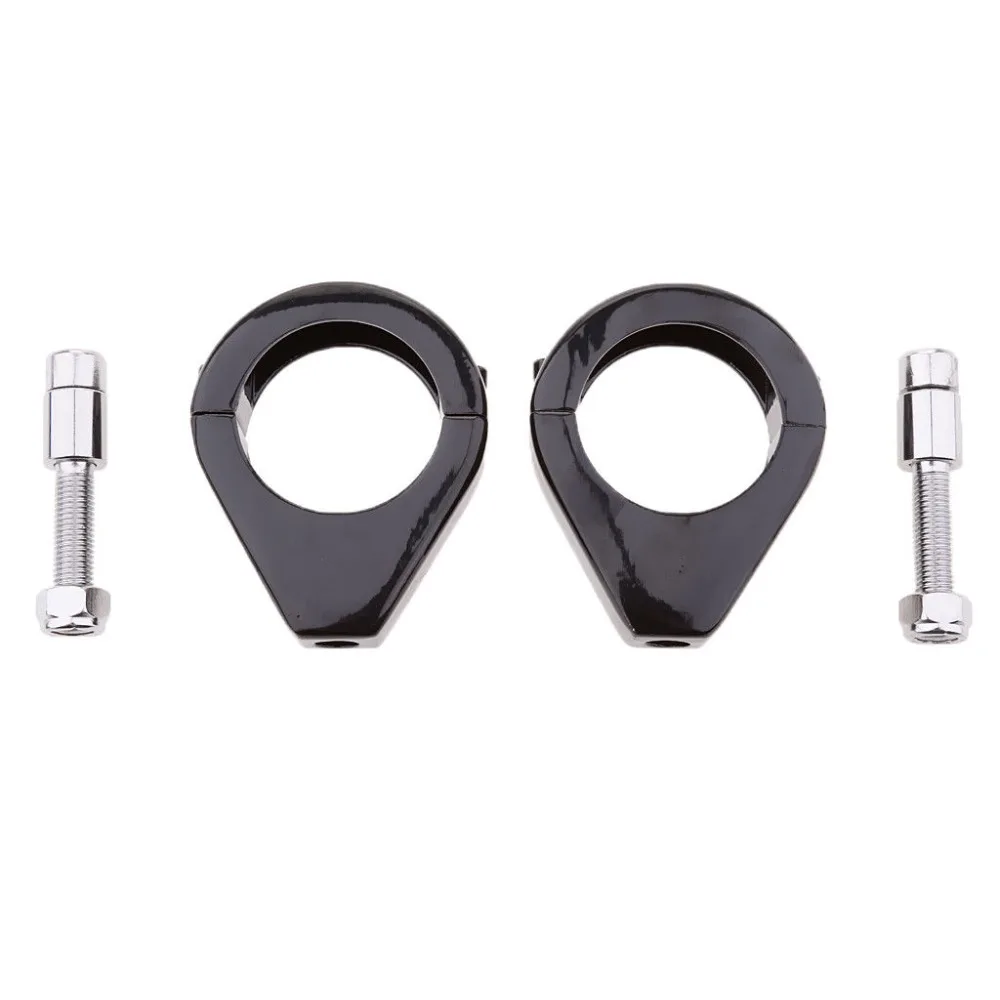 

2x Motorcycle Black Turn Signal Indicator Relocation 39mm Fork Clamp Mount Universal Street bike Cruiser Chopper Cafe Racer