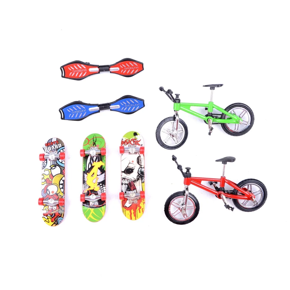 cheap 1Set finger skateboard and Finger bike Toys Mini Finger Bmx Fingerboard finger skate board scooter Professional children Bicycle