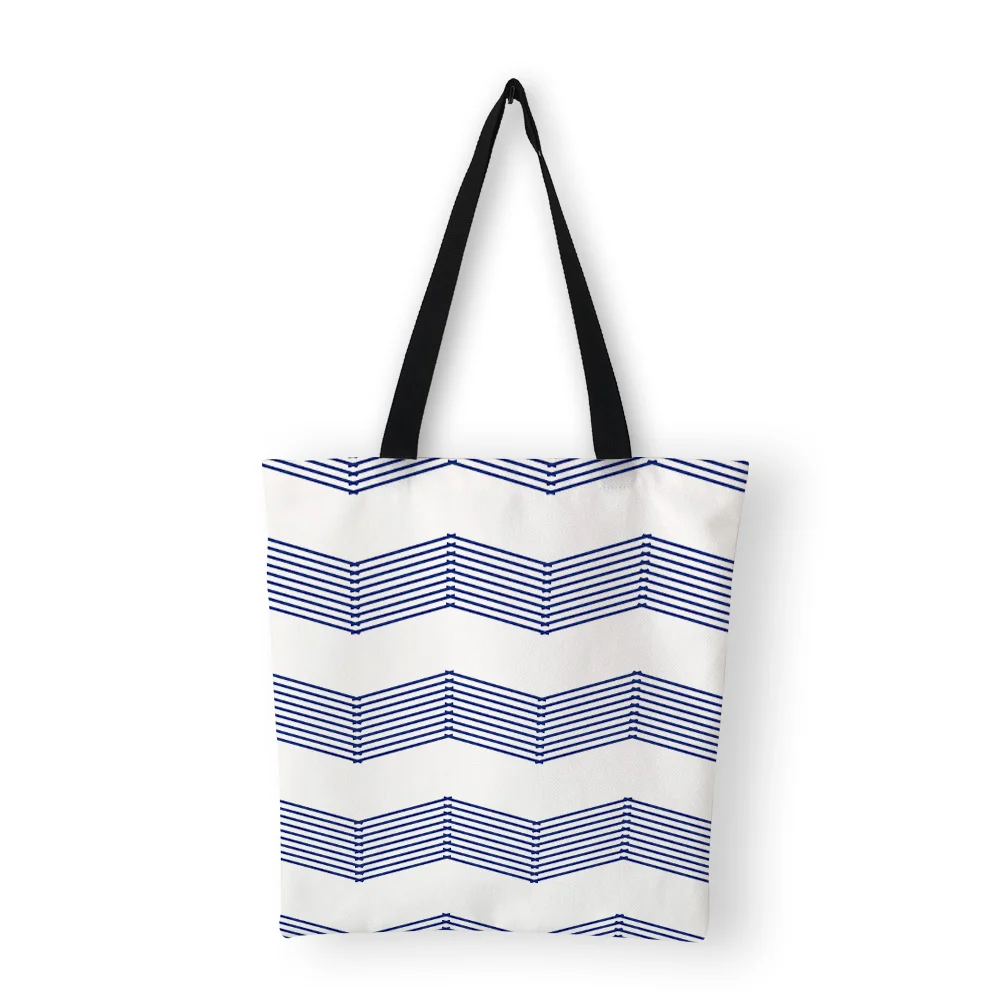 

Colorful Striped Handbags Women's Shoulder Bags Geometrr Pattern Casual Canvas Bag Tote