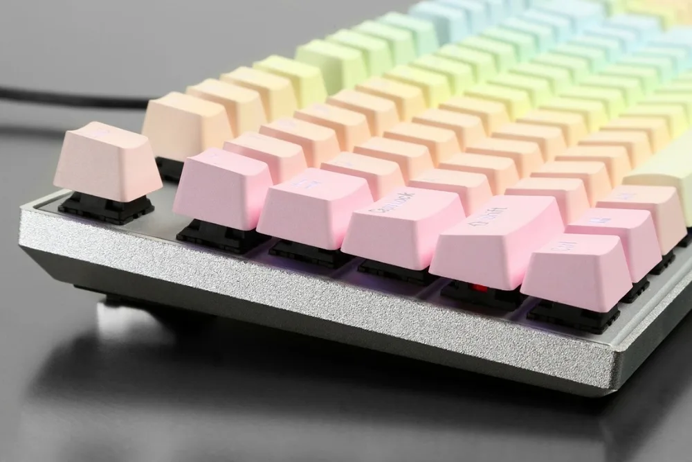 Gradient Pastel Keycap Set, OEM Profile, PBT, Cherry MX Stem, Double Shot Legends