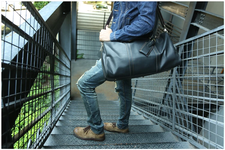 Сяоянь-Винтаж ретро из натуральной кожи дорожная сумка Для мужчин вещевой мешок большой Ёмкость сумка стильная Для мужчин сумка