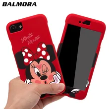 

BALMORA Cartoon 360 Mickey Mobile Phone Case For IPhone 6 7 8 Minnie Mouse Full Cover PC Case For IPhone 6s 7 8 plus Cover Case