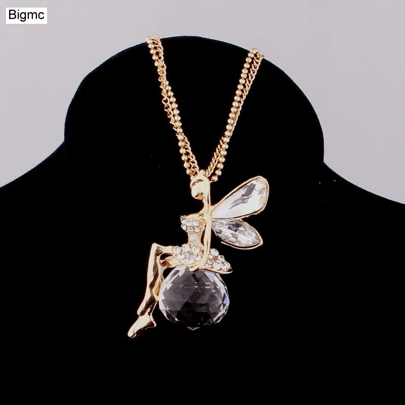 Women Charm Cute crystal Angel necklace New fashion Simple crystal necklaces party Gift jewelry
