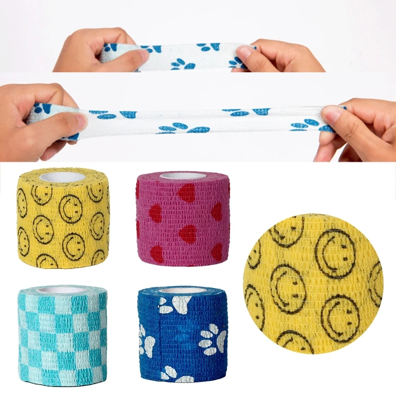 

Flexible Self Adhesive Wrap Bandage Tape Printed First Aid Breathable 5cmx4.5m