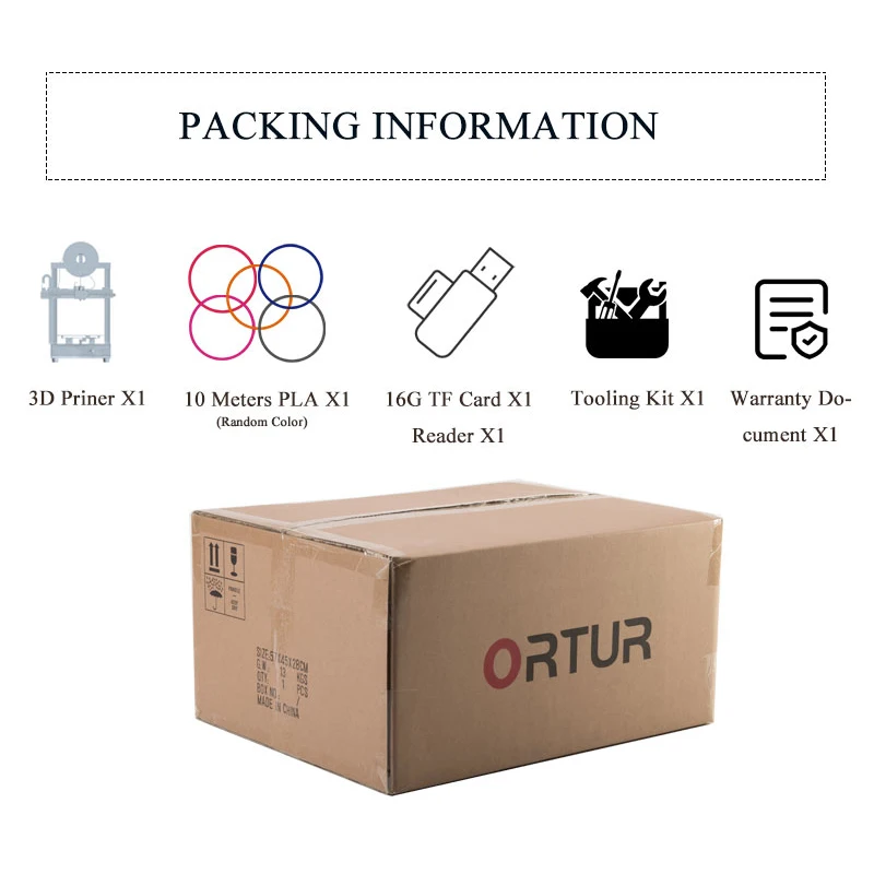 Ortur 4 2019 Новый настольный 3D принтер 260*310*305 мм большой размер печати 98% сборный