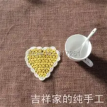 10 рис./лот цветной вязаный крючком кружевной войлок для свадьбы горячий держатель чашка Настольный коврик для домашнего декора с сердцем coaster