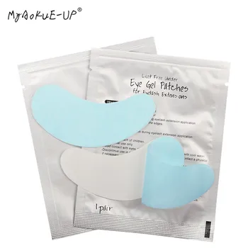 

50pairs/lot eyelash paper patches gel eye pads tips sticker wraps silver packing blue patches eyelash extension makeup tools