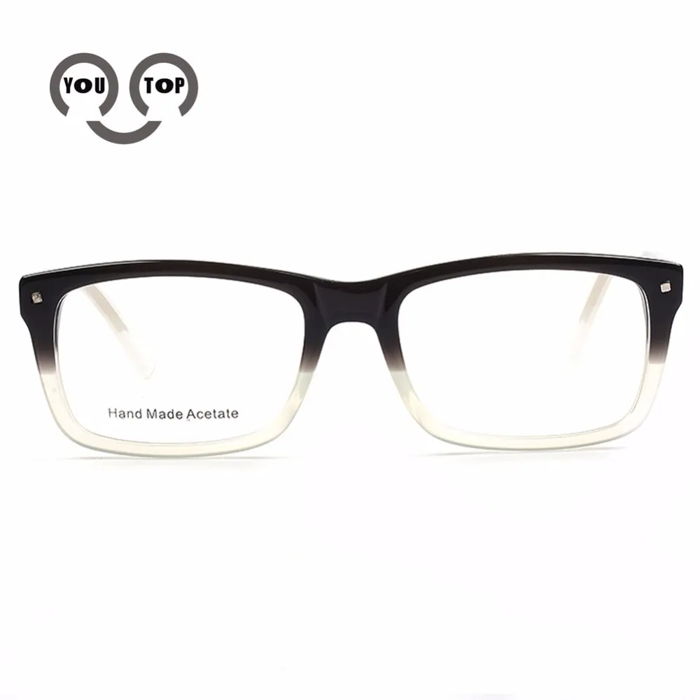 

YOUTOP Men's Optical Frames Women's eyewear Fullrim two-color Rectangle acetate Patchwoek Fashion Eye glasses Frame K9046