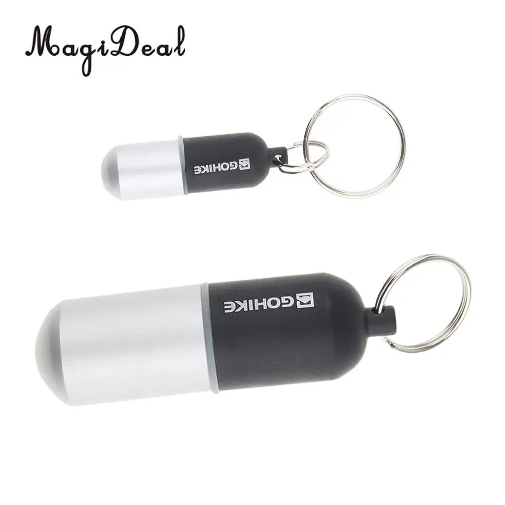 2pcs Waterproof Aluminium Emergency Pill Money Keyring Container Holder Case