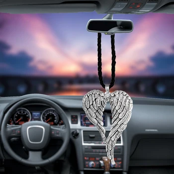 

KAWOO Car Pendant Hanging Ornaments Lucky Gifts Angel Wing Automobiles Rearview Mirror Decoration Car Accessories Car-Styling