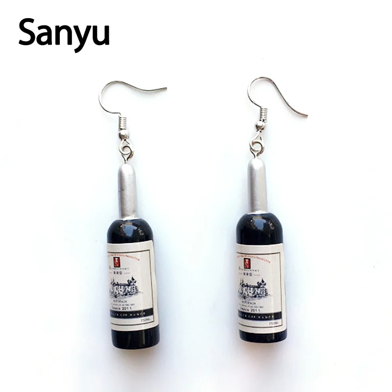 

Creative Handmade Funny Colorful Transaprent Beer Bottle Drop Earrings Cool Personalized Dangle Earrings for Female Brincos 2019
