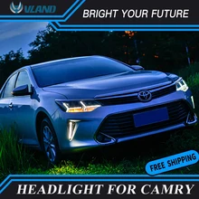 АВТОМОБИЛЬ фара для Toyota Camry фары Светодиодные ленты фар Черный Корпус Xenon bi xenon объектива