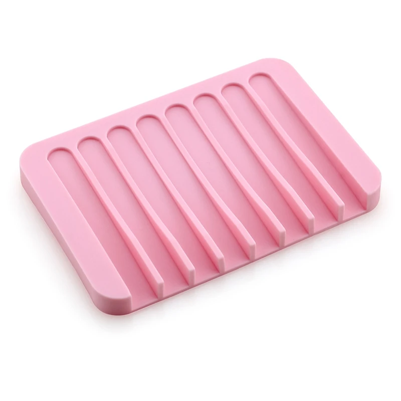 13 Colors Fashion Silicone Flexible Soap Dish Plate Bathroom Soap Holder Soap Box