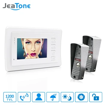 

JeaTone 4''HD Wired Video Door Phone Video Door Bell Intercom kit White Monitor Manual Button IR Night Vision Camera For Water