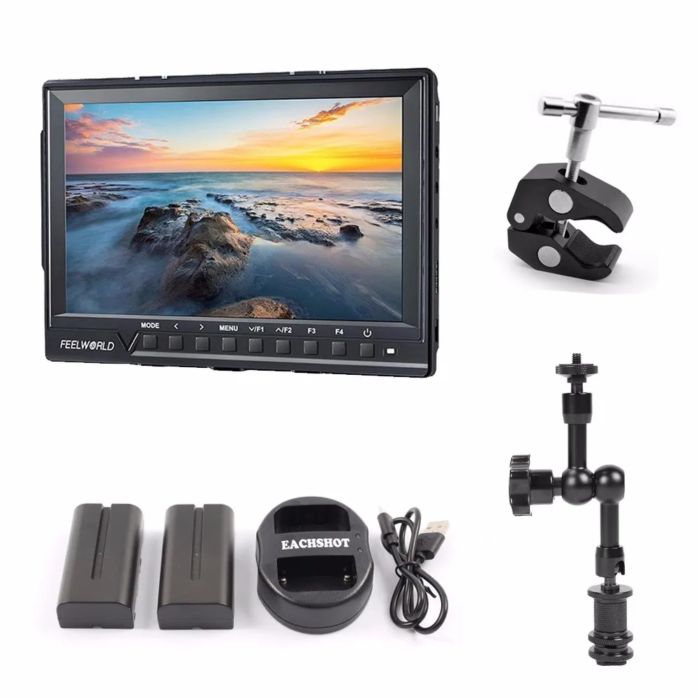 

Feelworld FW-760 7'' Video Monitor IPS Full HD 1920x1200 1080p HDMI On-Camera Field Monitor + Battery + charger + magic arm