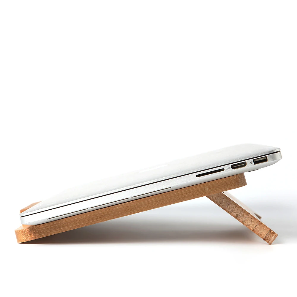  11 to 15.6 inch Laptop Wood Rack Minimalist Desktop Stand Notebook Add Height Foldable Bracket for 