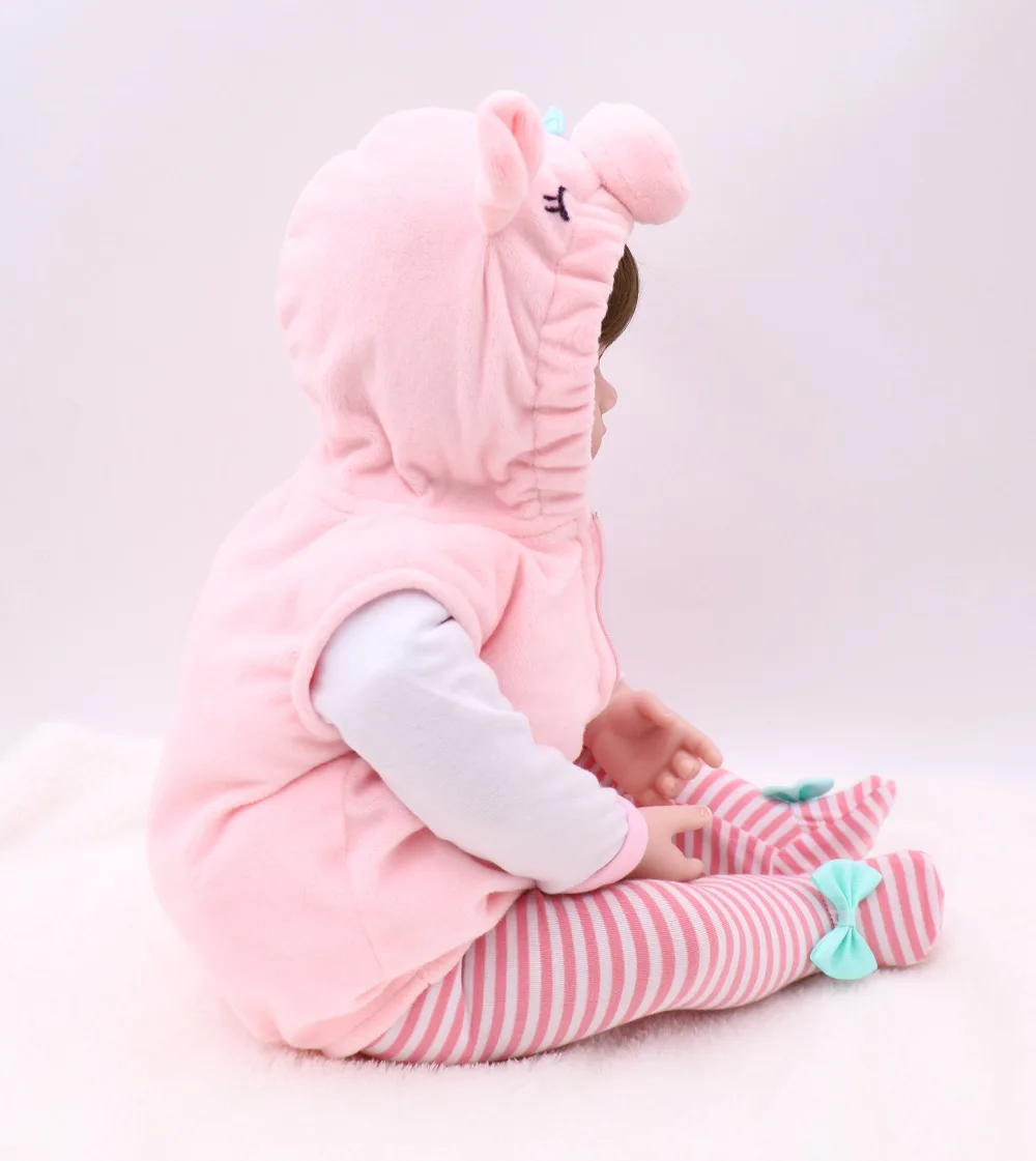 Forrsdor 48 см Bebe reborn baby doll силиконовая ткань тела реалистичные для маленьких девочек