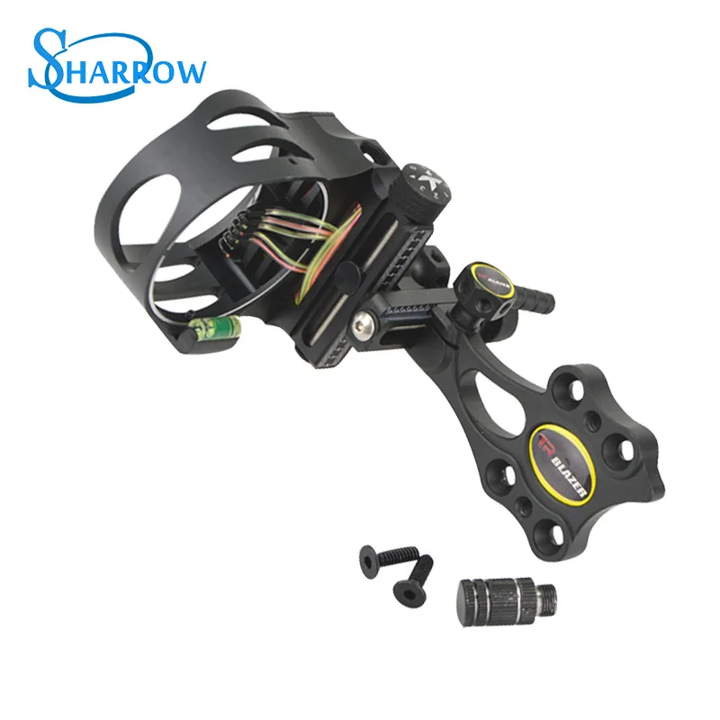 

1set Archery Bow Sight CNC Aluminum 5Pin Adjustable Compound Bow Sights Outdoor Sports Shooting Hunting Bow Practice Accessories