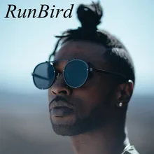 Популярные винтажные круглые металлические солнцезащитные очки в стиле стимпанк, женские брендовые дизайнерские металлические паровые солнцезащитные очки в стиле панк, мужские солнцезащитные очки для вождения R561