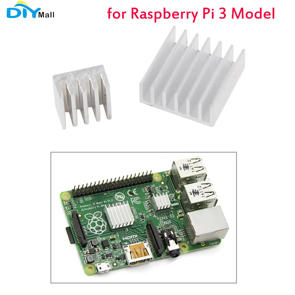 

2pcs Aluminum Heatsink Heat Sink Kit Set Protect OverClocking for Raspberry Pi 3 Model DIYmall