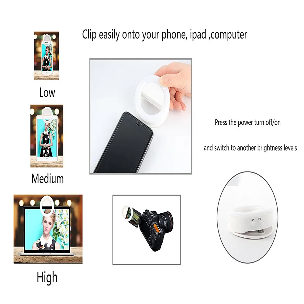  selfie light USB LED makeup video ringlight photographic lighting with lamps Charge photography rin - 1000006160175