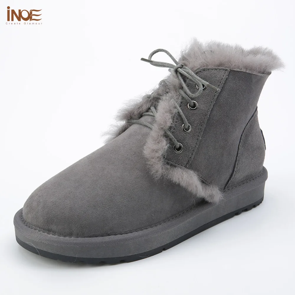 sheepskin lined winter boots