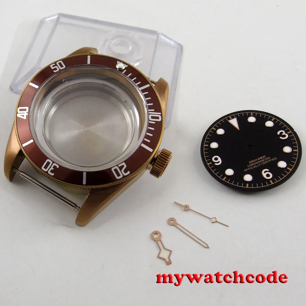 Vidro de Safira Case + Dial + Hand Café Assista 2824 2836 Movimento 41mm Fit Eta