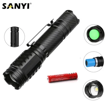

Sanyi XML T6 LED Tactical Flashlight Torch Aluminum Work Light Waterproof 5 Modes Portable Lanterna 18650 Night Fishing Lamp