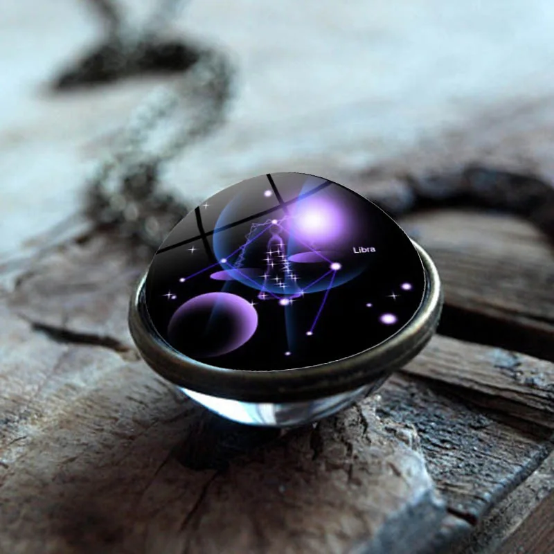 Family Decor 12 Constellations Virgo Pendant Necklace Cabochon Glass Vintage Bronze Chain Necklace Jewelry Handmade Family Decor 12 Constellations Virgo Pendant Necklace Cabochon Glass Vintage Bronze Chain Necklace Jewelry Handmade