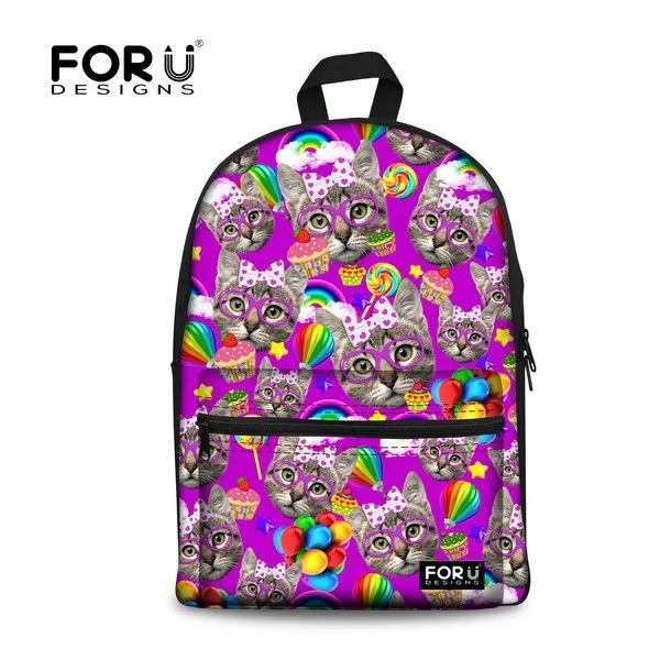 Forudesigns каваи 3D животное кошка печати рюкзак для Для женщин милые дети Обувь для девочек Школьный рюкзак студент Туризм backbag Mochila - Цвет: C0364J
