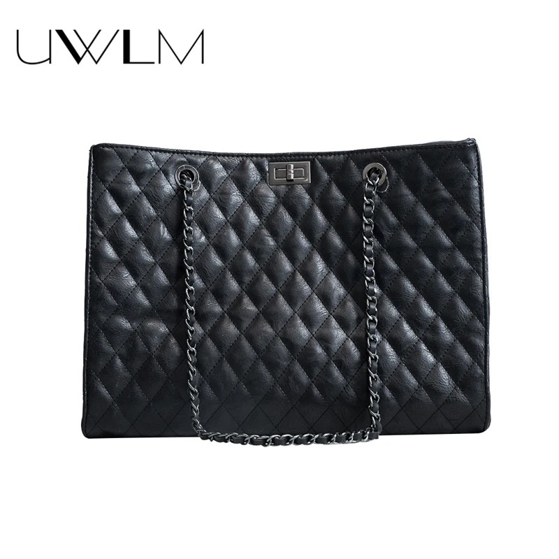 

Woman Big Embroidery Bags Ladies Luxury Handbag Women Plaid Chain Shoulder Bag Large Quilted Bolsas Femininas Sac a main Tote
