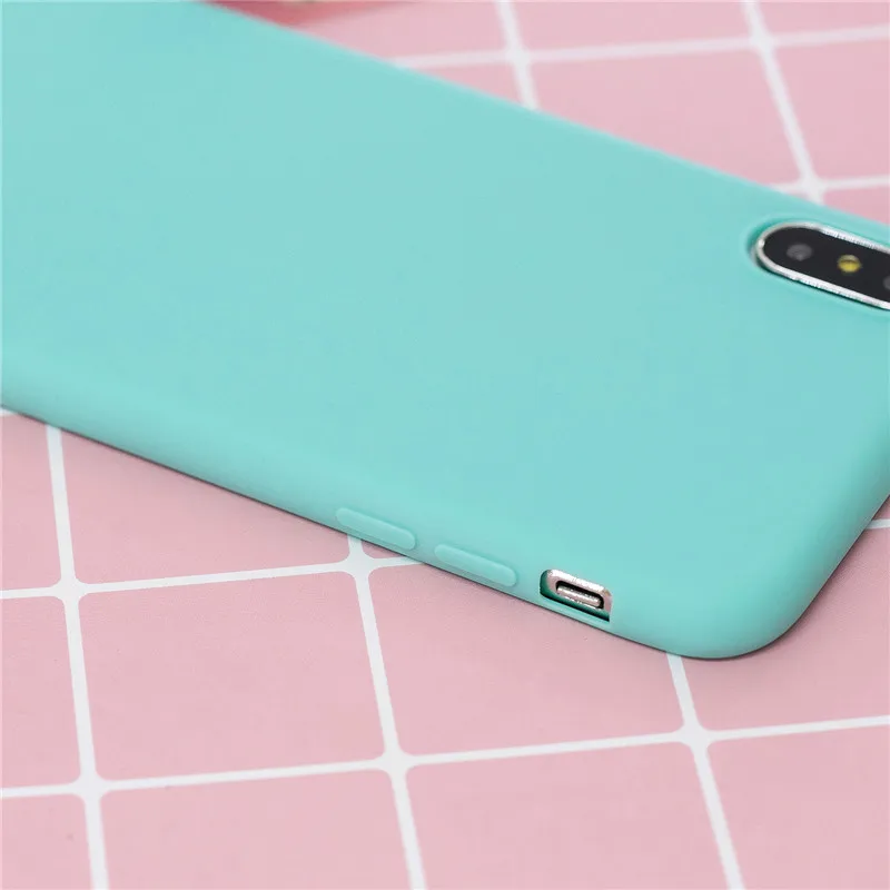 Чехол для iphone XS Candy Macaron Color TPU резиновый силиконовый чехол телефона X Max XR 8 7 6 6S 9 Plus 5