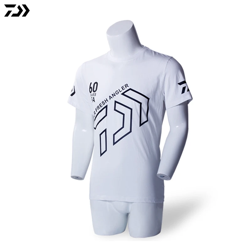 Daiwa летняя спортивная футболка для рыбалки, одежда для рыбалки, быстросохнущая дышащая мужская футболка с коротким рукавом для рыбалки