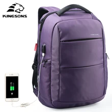 Kingsons Anti-theft Waterproof Laptop Men External USB Charge Notebook Backpack for Women 15.6” Computer Bag Mochila KS3142W