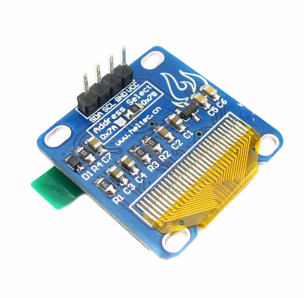 0,96 "I2C межсоединений интегральных схем дюйма-белый топ с o-образным светодиодный ЖК-дисплей модуль последовательного 128X64 светодиодный