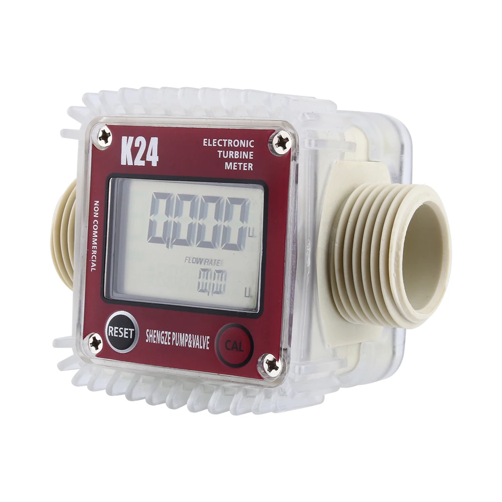 Digital Diesel Fuel Flow Meter LCD Display K24 Turbine Liquid Flowmeter