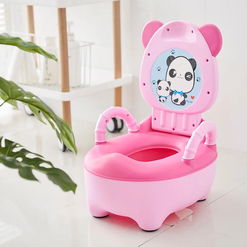 Baby Potty Training Seat Children's Potty Baby Toilet Cartoon Panda Kids Toilet Trainer Bedpan Portable Urinal Backrest Pot - Цвет: PJ3452A